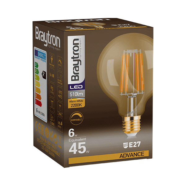 Braytron BB47 6W E27 Dimli Amber Ampul