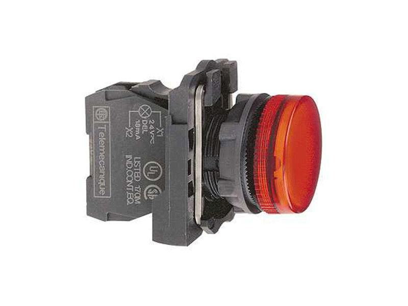 Schneider Entegre Ledli Kırmızı Eksiksiz Pilot Işığı 230-240v Çap 22 Düz Lens 3389110903867